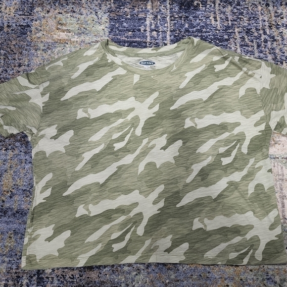 𝅺old Navy Women Green Crope Tee Top - Picture 1 of 6